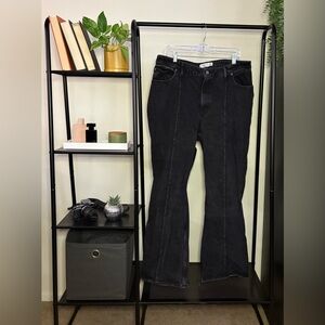 Abercrombie Curve Love High Rise Vintage Flare Black Denim Jeans
